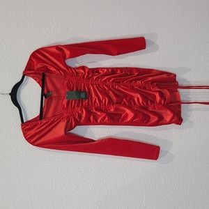 NWT Wild Fable red velvet mini dress small